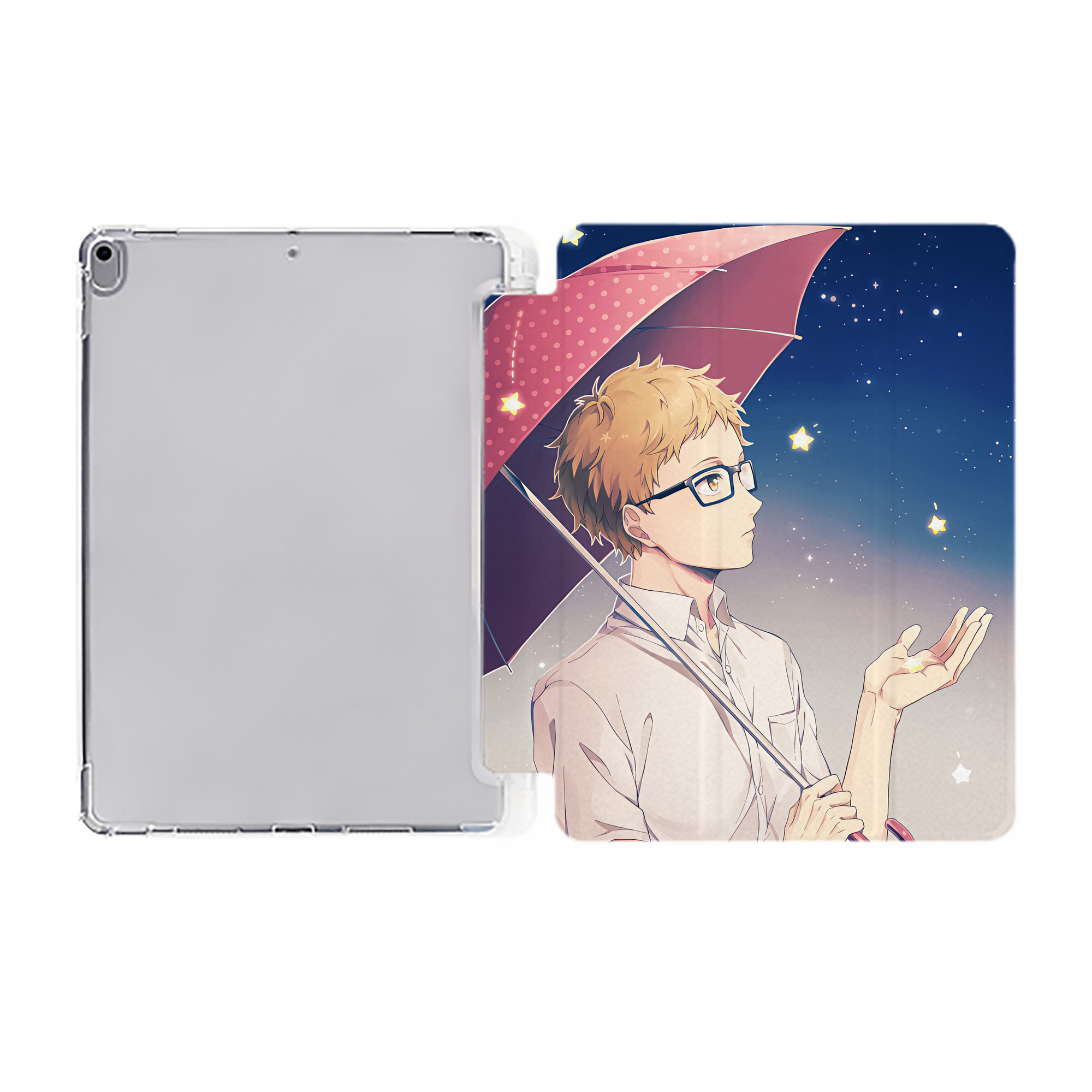 （画像用） ハイキュー!! Haikyu!! IPad ケース ペン収納付き 三つ折りスタンド PUレザー×シリコン 対応機種9.5/10.5/10.9インチ